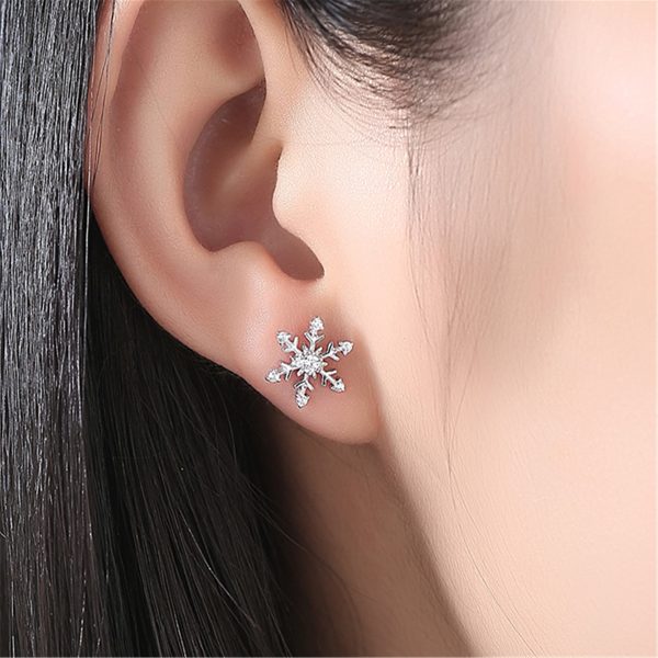 Aretes Pendientes Navidad Copo Estrella Elegante Moda Fiesta